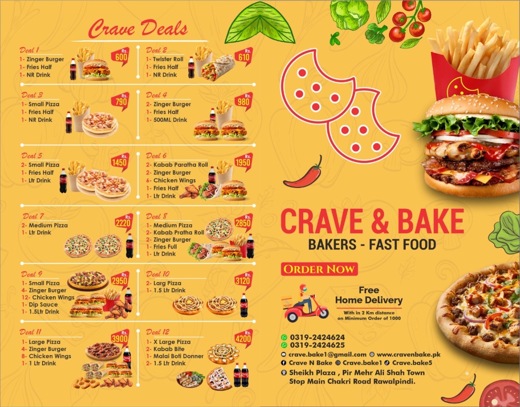 Crave & Bake Official Menu